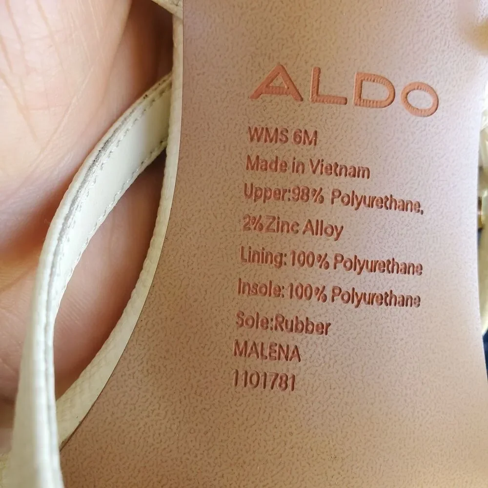 ALDO cream floral strappy heels featuring a square toe Size 6M